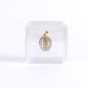 40mm Clear Packaging Box,3D Floating Display Case, Elasticity Membrane Jewelry Storage Box, Coin Display for Exhibiting Medal Ins Jewelry Organizer,Jewelry Travel Case for Women,Jewelry Accessories