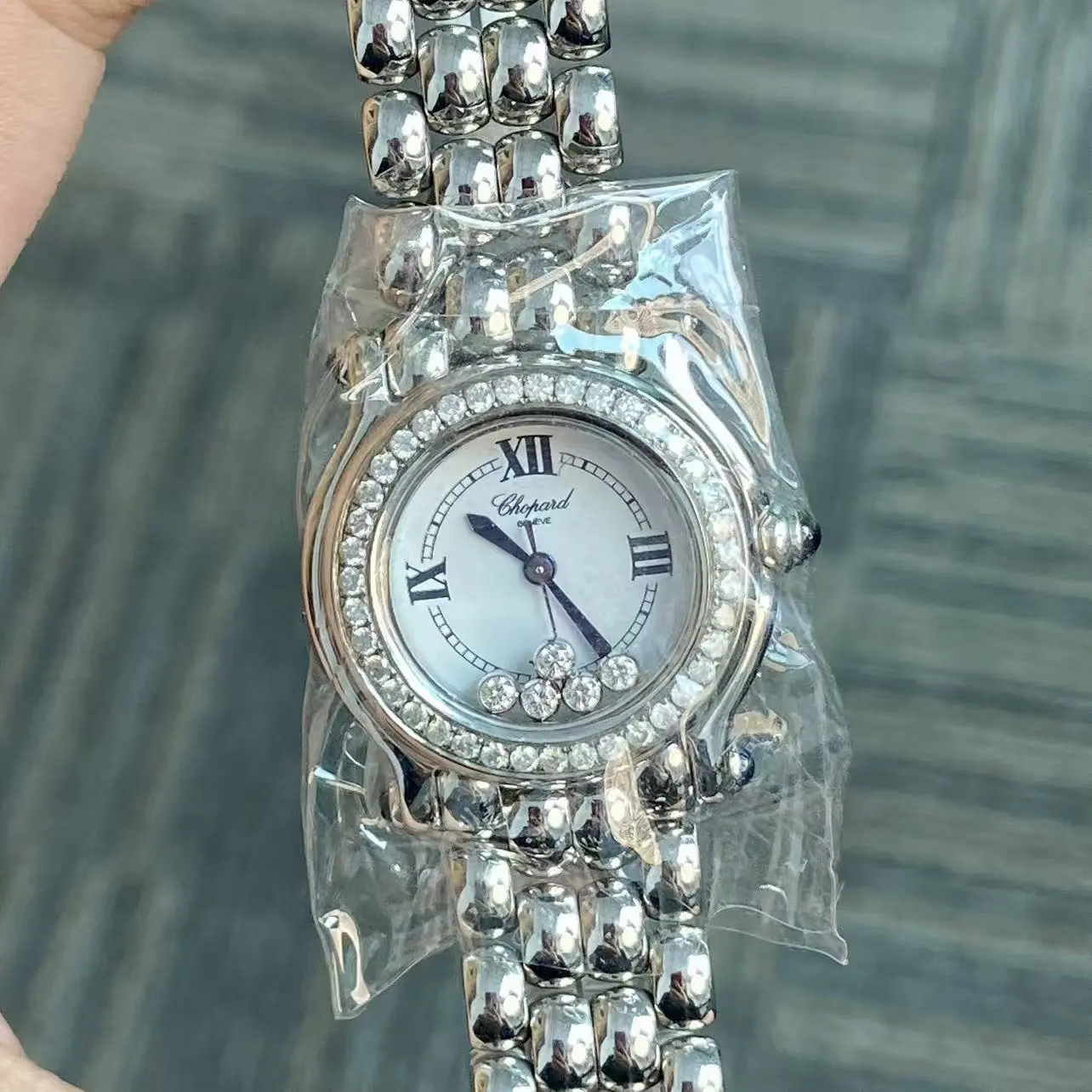 Chopard Happy Sport 26mm Stainless Steel Quartz Aftermarket Diamond Bezel