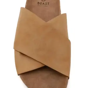 BEAST Fashion Women's Flat Sandals Flip Flop Sandals Comfortable Dressy Thong Sandals in Tan Color