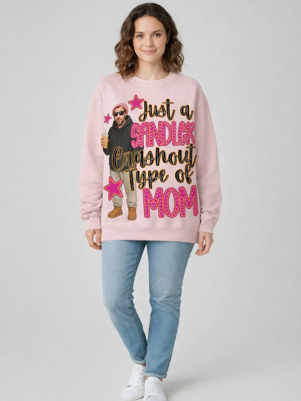 Women's 2-Piece Unisex Sadler Crashout Mom Hoodie & Sweatpants Ensemble - Long Sleeve, Comfortable Fit, Everyday Casual Wear, Iced Coffee Boots With The Fur, Clothes