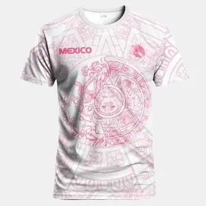 (PINK/WHITE) Aztec Mexico Soccer Jersey, Mexico Jersey, Soccer Jersey For Men Women Youth and Kids