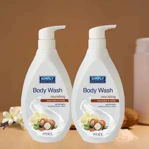 Simply Bodycare 2 Pack Body Wash | Shea Butter & Vanilla 34 FL OZ (1000ml) Paraben Free, Phthalate Free, Nourishing Gentle Formula , For Men and Women