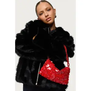 Glam Sequin & Bead Flower Bag