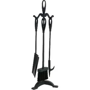 Dagan  Stove Fireplace Tool Set, Black - 4 Piece