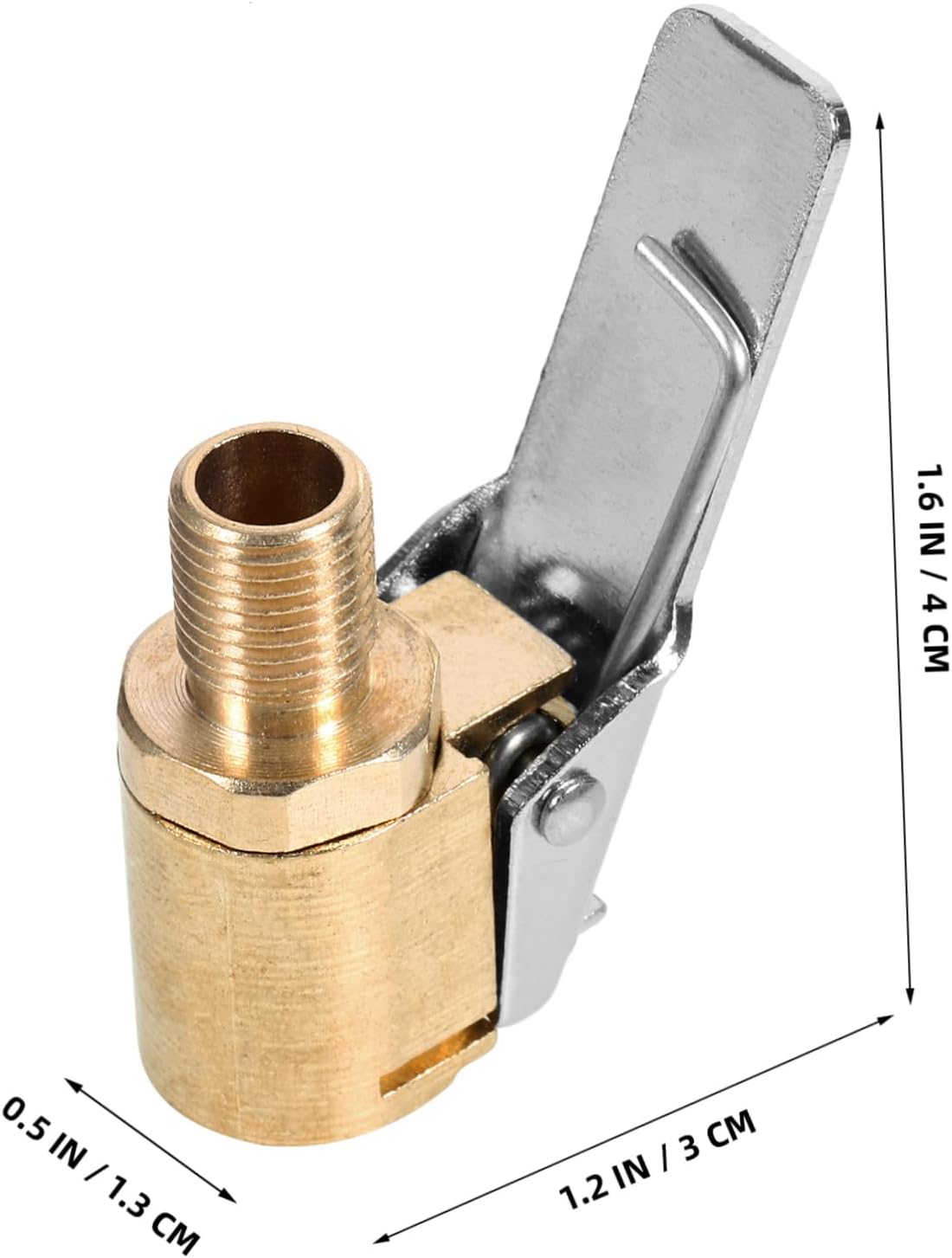 2 Pack Brass 8mm Clip-on Car Tire Air Chuck Inflator Connector Adapter Portable Tyre Wheel Inflatable Nozzle