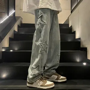 TRIM Star Embroidery Baggy Jeans