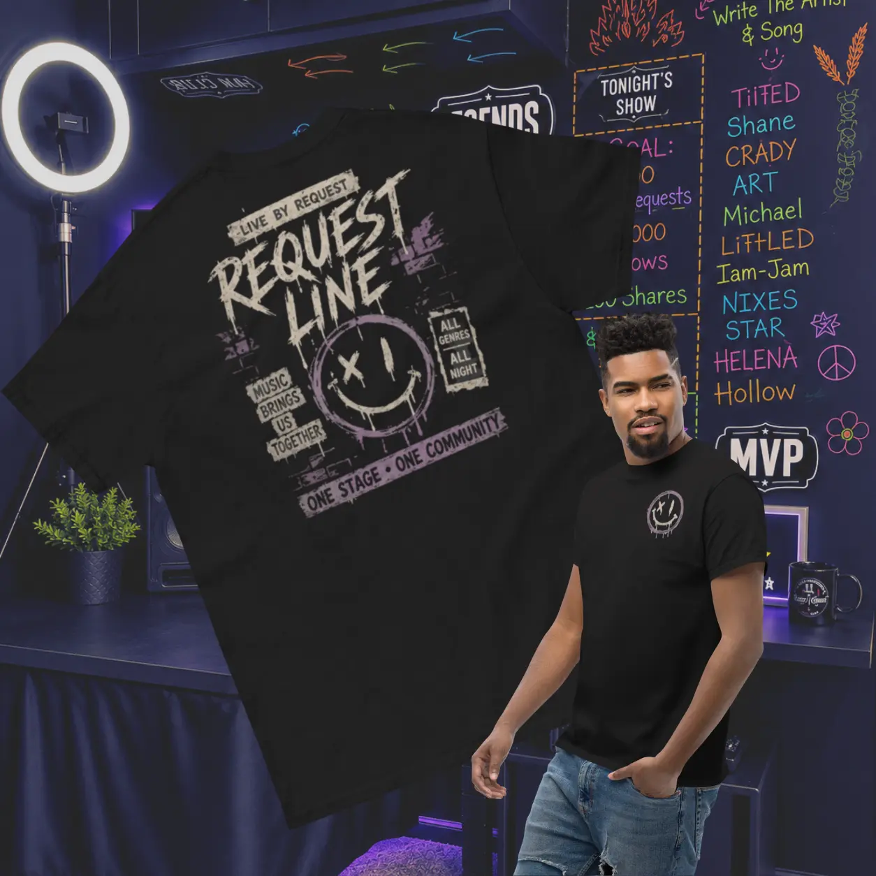 Men's and Womens Classic Tee Smiley