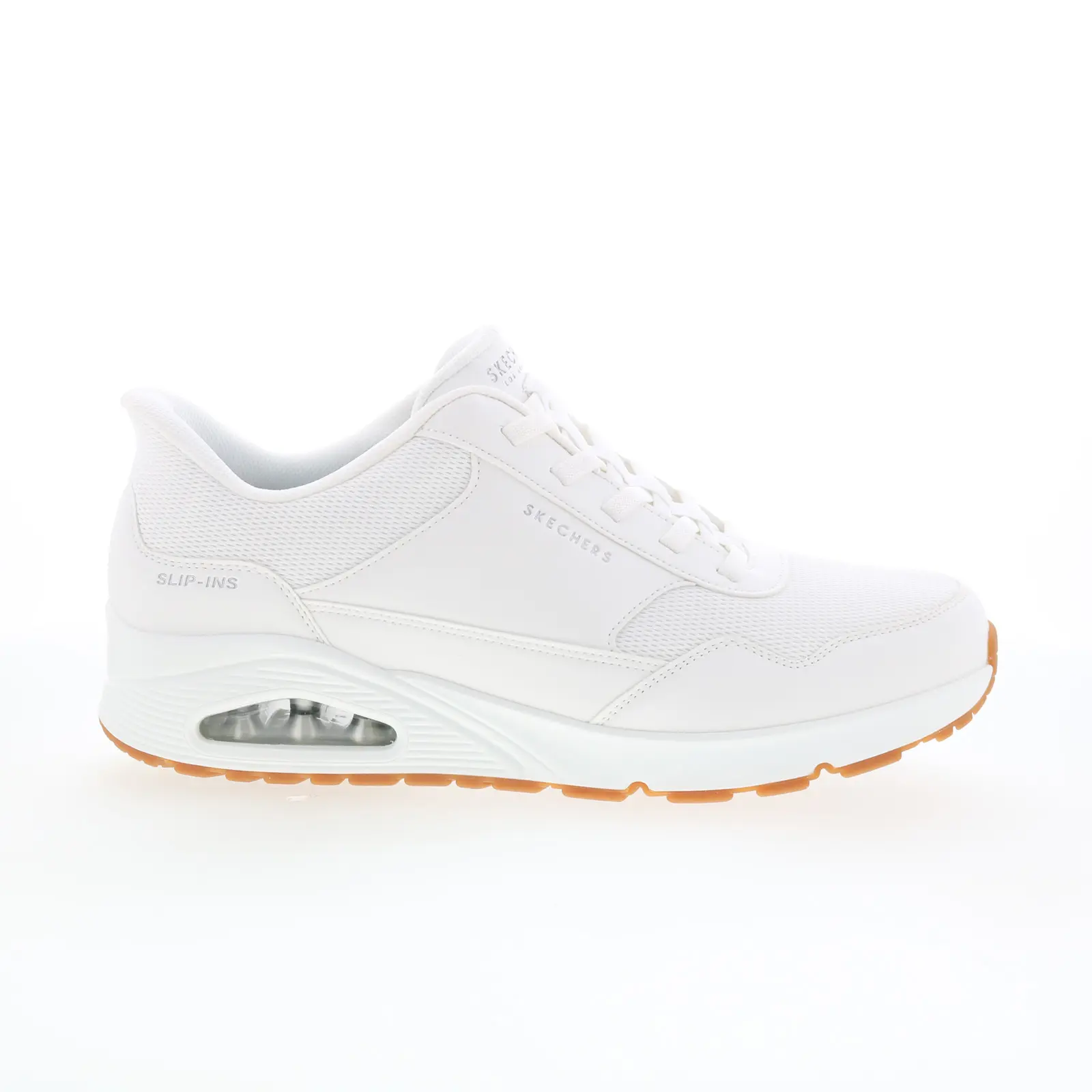Skechers Uno - Banksia 183022W-WHT Mens White Wide Lifestyle Sneakers Shoes