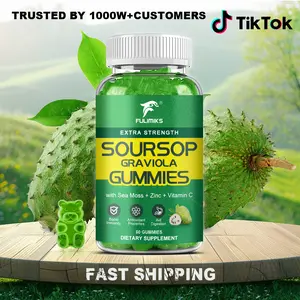Soursop Graviola Gummies, Max Strength Soursop Leaves Extract with Sea Moss, Zinc for Cell Support & Regeneration, Immunity, Liver and Antioxidant, Vegan - 60 Soursop Gummies