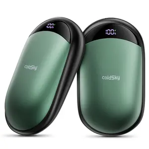 coldSky 2-Pack Rechargeable Hand Warmers, Dual Magnetic Electric Digital Display Hand Warmer, Double-Sided Warming Portable Reusable Heater, Up to 12h Max Heating Time Battery Life, Pocket Hand Warmer Gifts for Women and Men