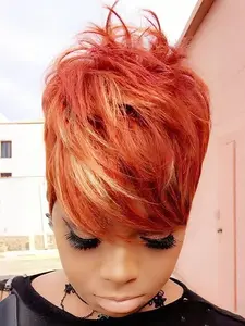 1 PC Dipped Wig, Fiber Hair Bangs, Colored Wigs, European and American Best-Selling Wigs, Straight Synthetic Wigs