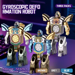 3pcs Transformable Fidget Spinners for Kids Party Favor, Deformable Robot Spinner Fidget Toys, Fingertip Gyros Stress Relief Sensory Toy Stocking Stuffers Bulk Gifts Kids Classroom Prizes