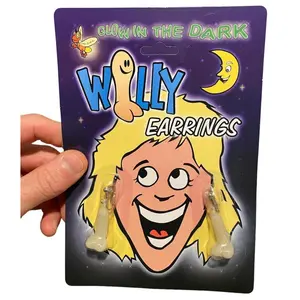 Glow-in-the-Dark Willy Earrings – Gag Gift - Bachelorette Tiny Glam, Big Laughs!