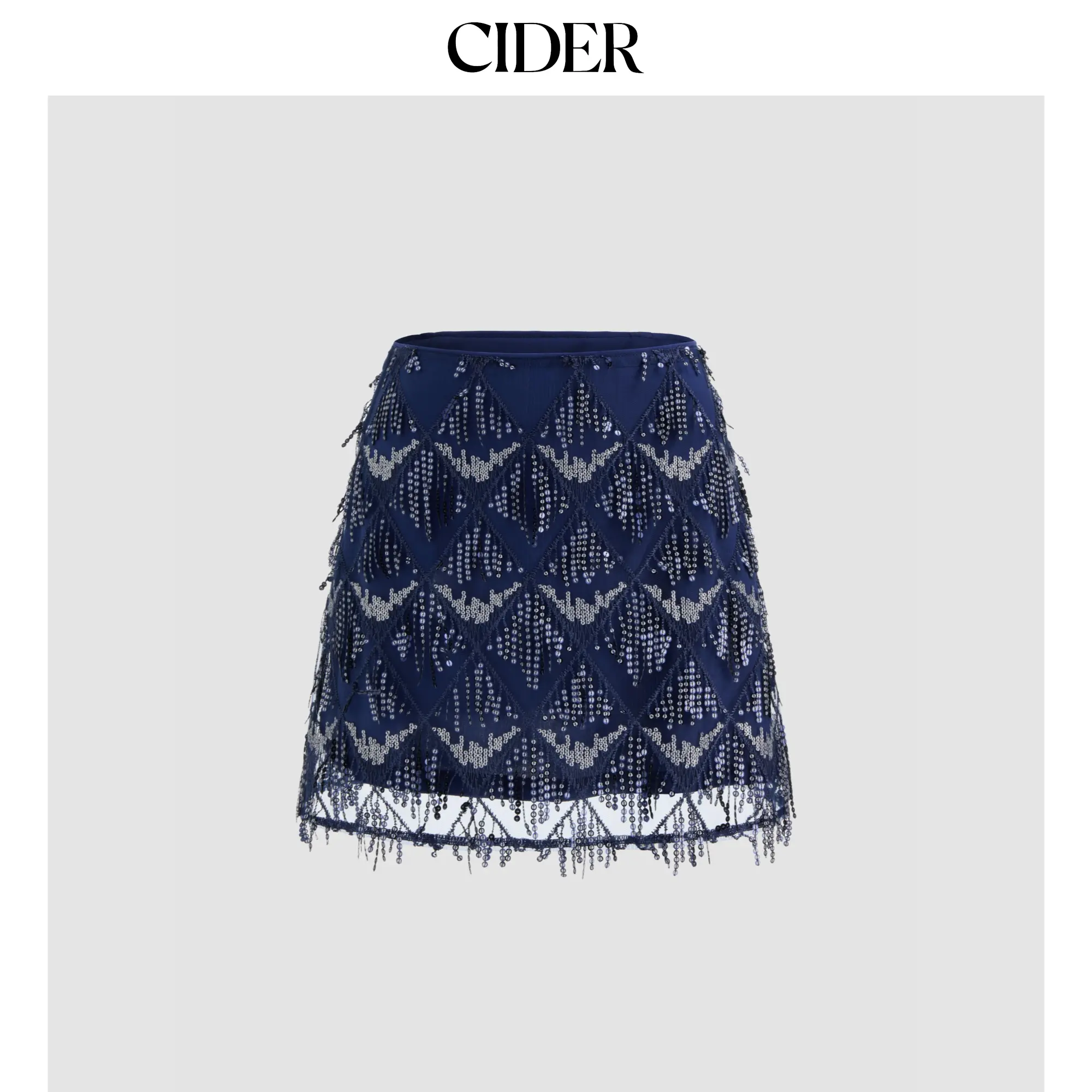 Cider [size 0-26] Sequin High Rise Solid Rhombus Mini Skirt