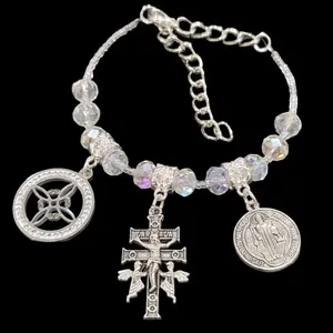 Artesanal bracelet and anklet triple protection