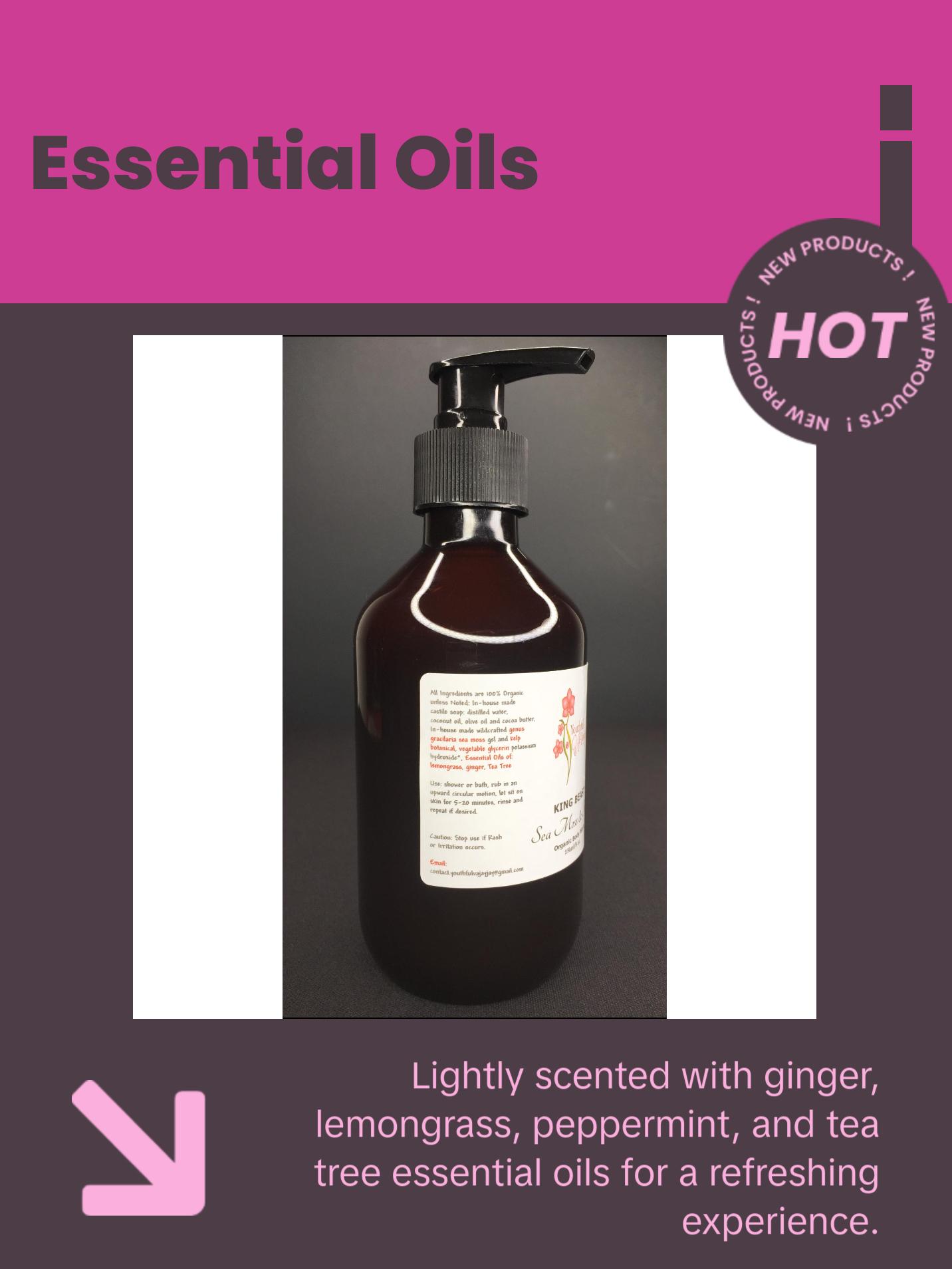 KING BEAST: Organic Sea Moss & Kelp Body & Facial Wash, 10 oz. KING BEAST: Organic Sea Moss & Kelp Body & Facial Wash, 10 oz.