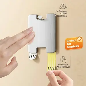 4/8Pcs Renter Friendly No Damage Wall Hooks, Removable No Residue 304 Stainless Steel Rustproof Adhesive Hooks, Heavy Duty No Drill Sticky Hangers for Bathroom Kitchen