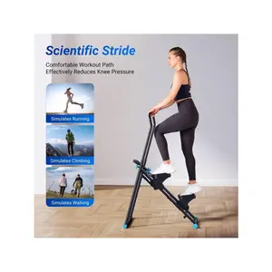 Vertical Climber, New Version Stair Stepper For Home Gym Exercise, Sliding Machine For Full-Body Workout, Compact Folding Cardio Exercise Climber With Adjustable Step Range, Handlebar & Pedals