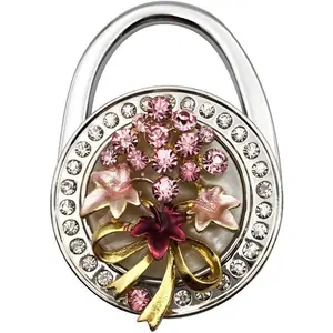Beautiful Grape Style  Foldable Handbag Bag Purse Hanger Table Hook Holder (Pink)