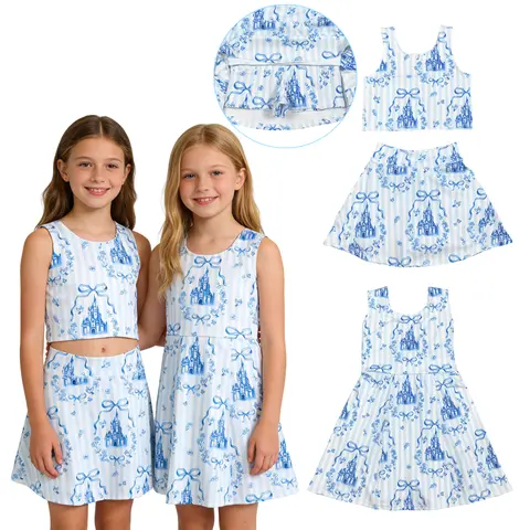 Kids Girl Sports  Clothes Atheletic Quick Dry Blue Castle Clothing