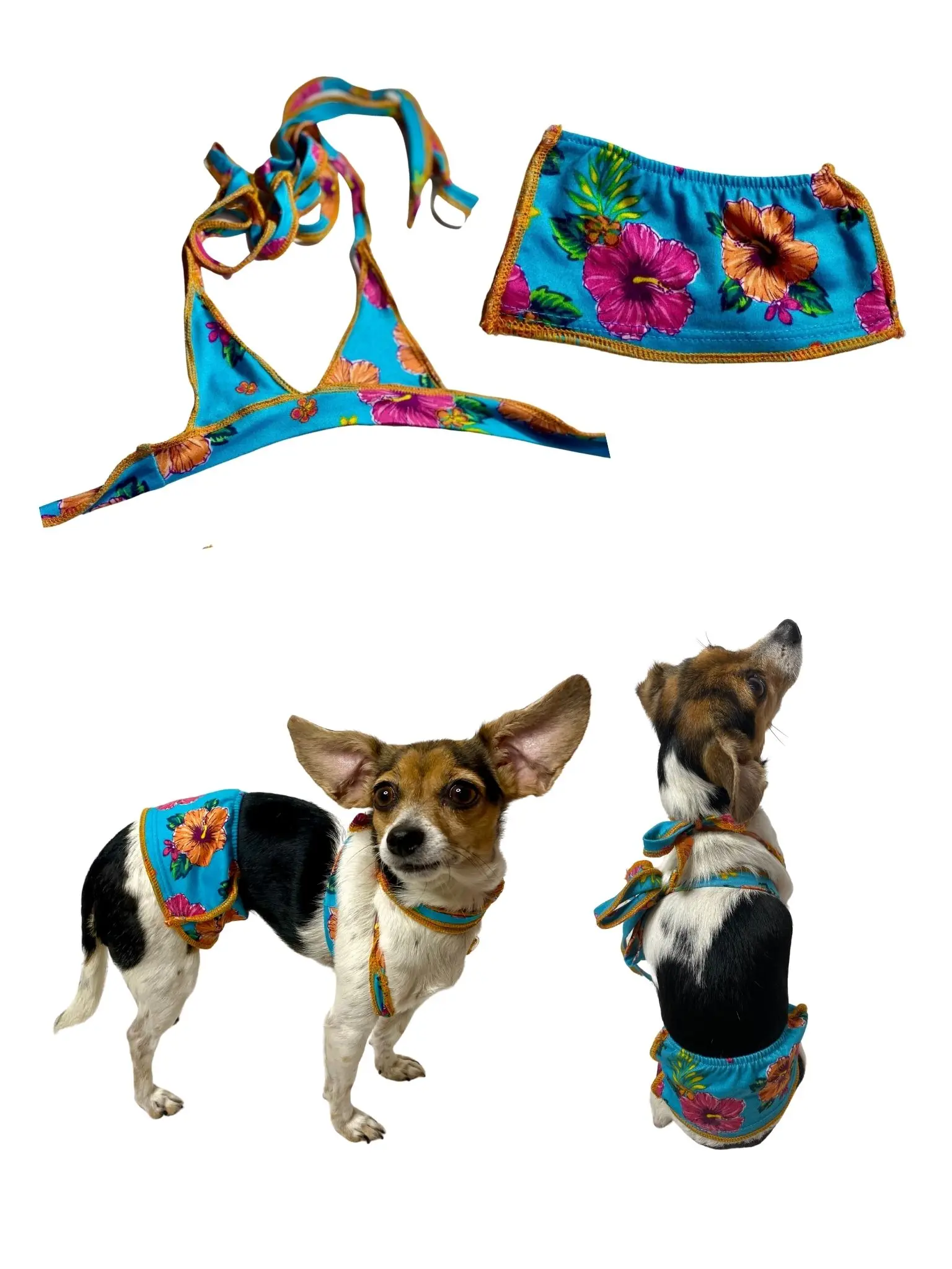 Hibiscus Dog Bikini Swimsuit Puppy Bathing Dress Pet Clothes Cat Costumes