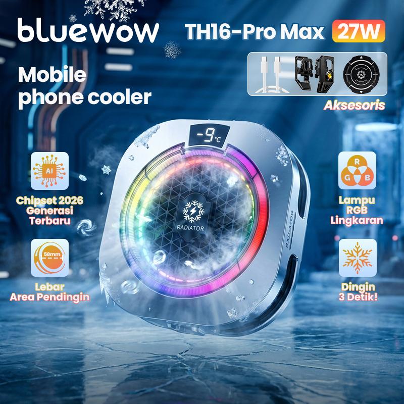 BlueWow TH16 Pro Max Portable USB Phone Cooler - 5 Modes, Stepless Level Adjustment, Vibrant RGB Lighting, Magnetic & Clip-On Design, Charging Gaming Accessory, Gift Box for Mobile PUBG, CODM detail 1