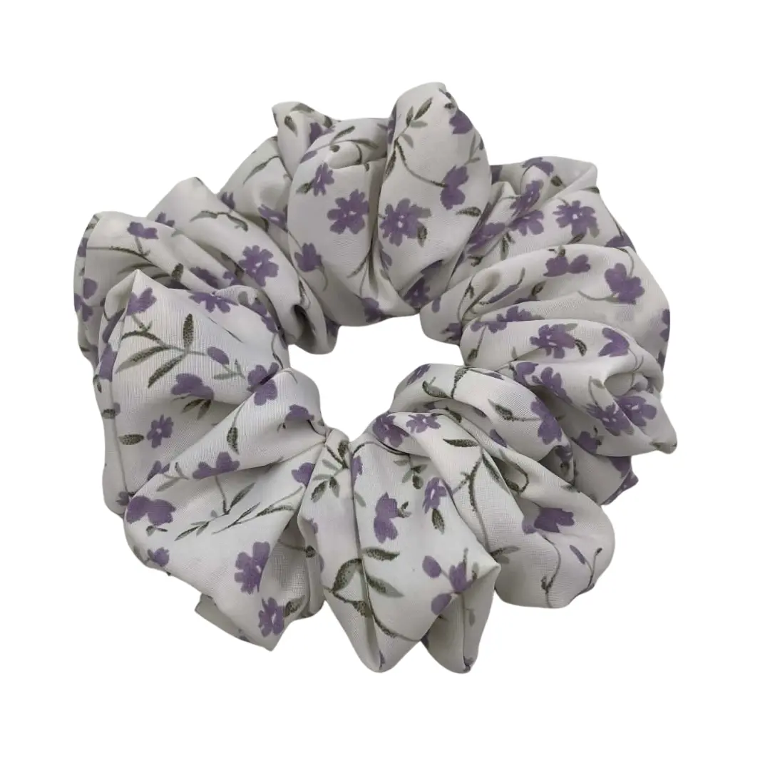 The VIOLETTA XL Chiffon Scrunchie - Gentle on Hair, Reduces Hair Breakage, Handmade, Romantic Design for Messy Buns and Ponytails