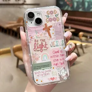 Christian Bible Pattern Transparent Phone Case, Full Protection Shockproof Tpu Cover, Fits iPhone 11/12/13/14/15/16/17 Pro Max, Gift for Boyfriend/girlfriend