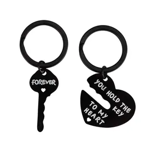 2pcs Set Men Women Cute Heart Key Keychain Couple Key Ring Lovers Key Chain Jewelry Accessory Gift  free for shipping autumn rapper necklace camera boyfriend matching birthstone girlfriend y2k, Keychain Pendant, Heart Shape shippin name