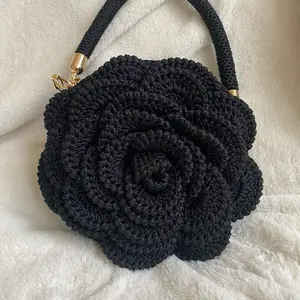 Handmade Black Rose Purse