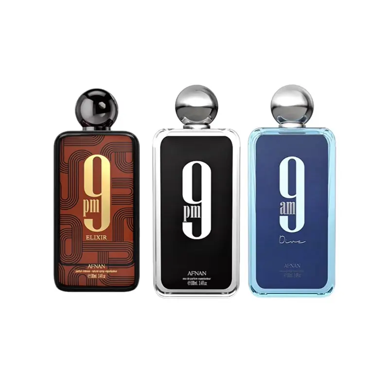Afnan perfumes new trio bundle | Afnan 9pm + Afnan 9am Dive + Afnan 9pm elixir