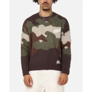 Carre Camo Brushed Sweater Woodland Camo