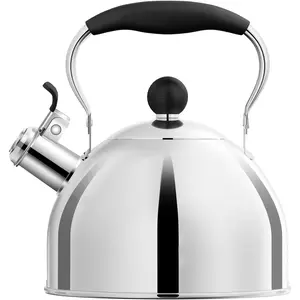 Whistling Tea Kettle for Stovetop, 2 Quart Small Tea Kettle for Tea and Coffee, 1.8L Food Stainless Tea Pot, Hot Kettle for Stove Top, Boilers (Stainless)