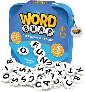 WordSnap The Puzzling Word Game with Travel Bag 100 Flexible Soft Snap Tiles for 1-4 Players Ages 8+ Fun Family Game