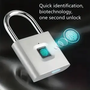 Portable Fingerprint Padlock with App Control, Anti-theft & Anti-moisture Security Electronic Lock, Smart Lock, Biometric Lock for Room Doors, Suitcases, Backpacks, Gyms, Bicycles, Office