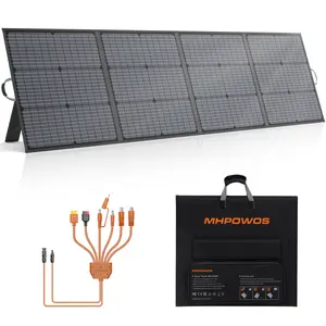 MHPOWOS Solar Charger Portable Solar Panel Solar Cell 110W 220W 400W Foldable Solar Panel with Adjustable Kickstand IP67 Waterproof for Camping RVing Home Backup Powerstation Outdoor