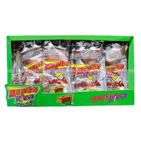 Zumba Rica Chili Powder Lollipop Covered with Caramel (12 Pieces) - Snack Candy