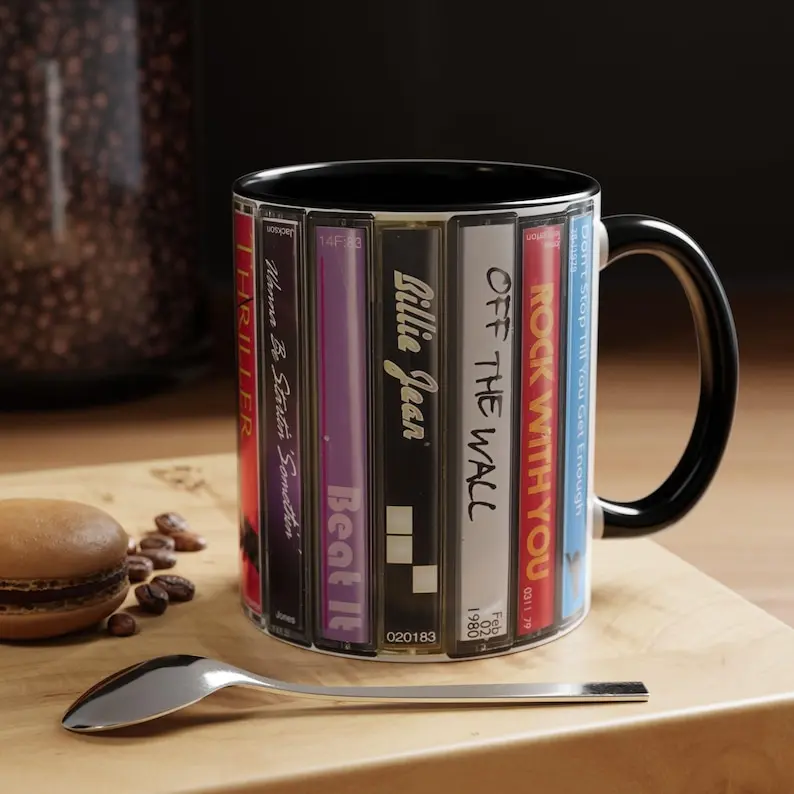 Michael Jackson Music Cassette Retro Collection Accent Mug 11oz 15oz