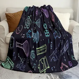 Creative and Unique Blanket Science themed Doodle Pattern Winter Quilts Suitable for living room bedroom warming blanket
