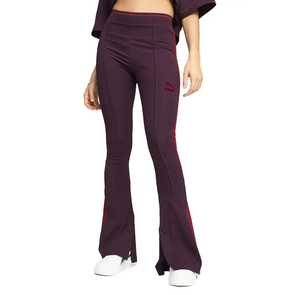 PUMA Womens T7 Play Paris Flared Leggings Casual - Purple