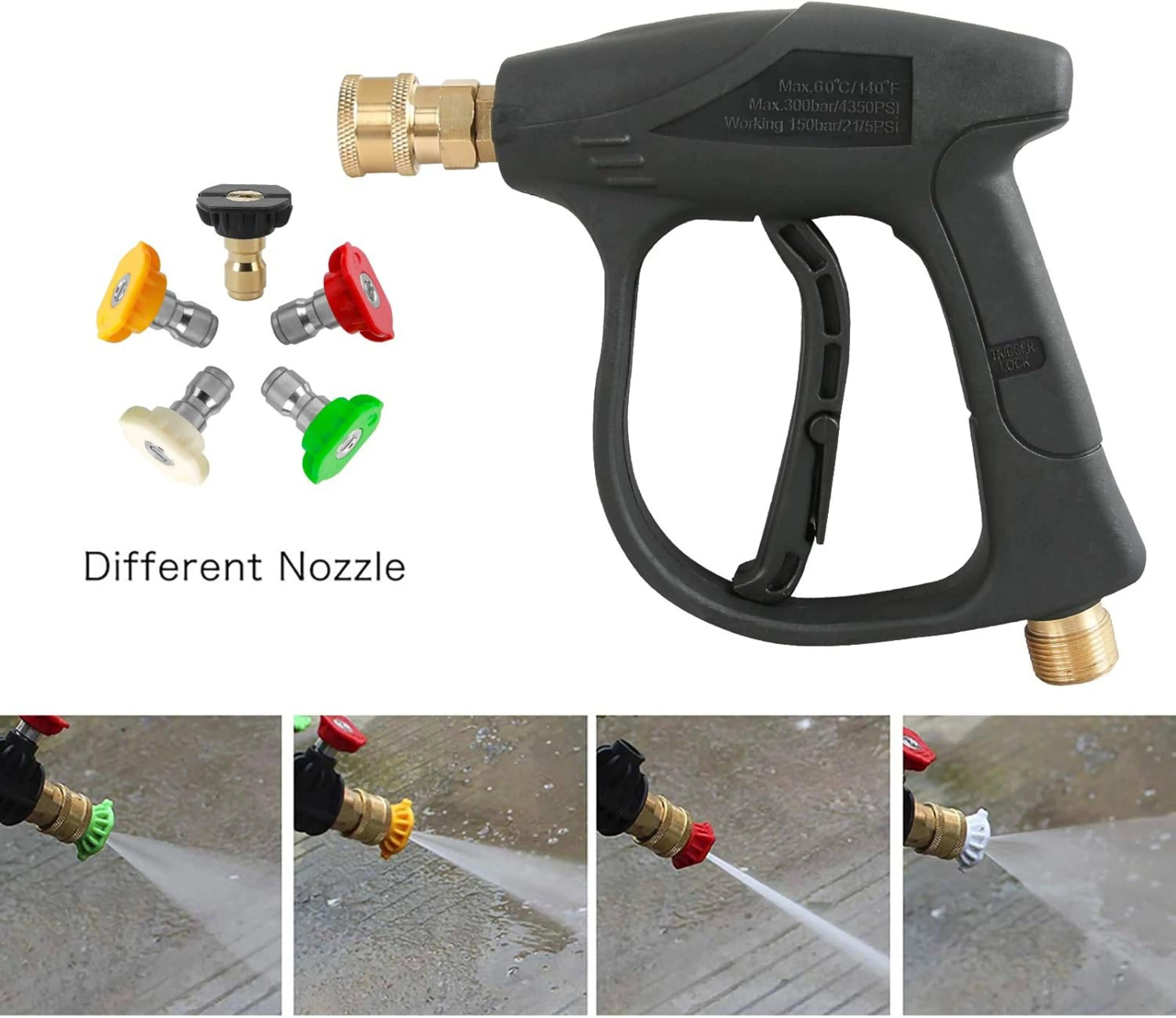 Professional Cleaning Gun 3000PSI Pressure 1/4 Inch Quick Connect