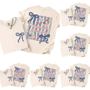 Comfort Colors Custom Honey Coquette Shirt, Personalized Nana Mimi Gigi Mama Tee, America 250th Shirt, Patriotic 1776-2026 Tee, Girly Memorial Day 4th of July Grandma Gift