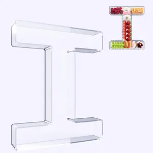 11" Acrylic Letter Charcuterie Box Reusable Fillable Alphabet Number Shaped Form Tray for Birthday Anniversaries Party Decorative Serving Plates Display Candy Cake (I)