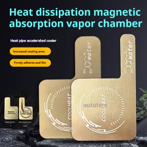 Phone Cooling Plate Liquid Heat Pipe Copper Tube Magnetic Adhesive Back Cover for Gaming Live Streaming Increase Heat Dissipation Area Magnetic Suction Cooling