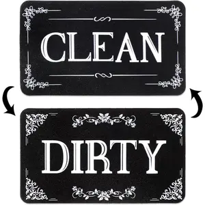 Dishwasher Magnet Clean Dirty Sign Double-Sided Strong/Non Scratch Universal Dirty Clean Dishwasher Magnet Indicator Says Clean or Dirty for Kitchen Organization and Stora Necessities