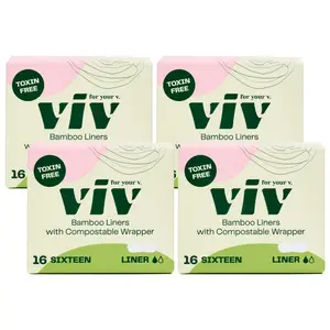 Viv Bamboo Liners Bundle - Comfortable, 100% Toxin-Free, Absorbent, Hypoallergenic Feminine Hygiene Period Panty Liner Pads