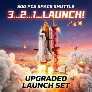 Space Shuttle Rocket STEM Building Blocks Set LEGO Compatible Construction Toy for Kids Educational Learning Display Model Boys Girls Activity Gift