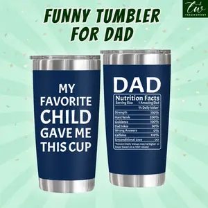 FATHER'S DAY GIFT - Funny Tumbler For Dad "My Favorite Child Gave Me This Cup" | Birthday Gifts for Dad, Bonus Dad, First Dad, Husband Gifts from Wife, Mens Birthday Gift Ideas | 20oz Stainless Steel Insulated Tumbler Bottled