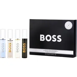 Hugo Variety Set-4 Piece Mens Variety With Boss Bottled Parfum & Boss #6 Edp & Boss Bottled Infinite Edp & Boss #6 Edt And All Are Spray 0.33 Oz Minis For Men