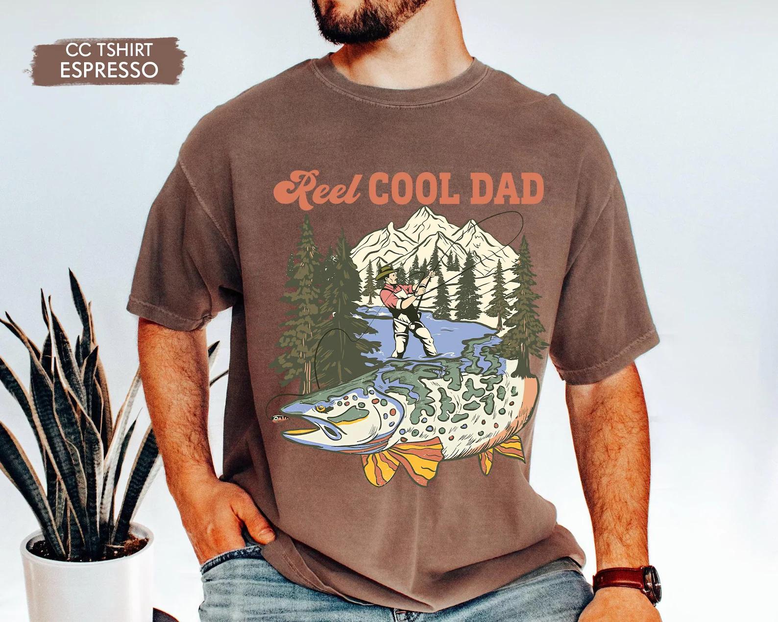 Reel Cool Dad Comfort Colors T-Shirt, Shirt for Fishing Dad, Fishing Gift for Grandpa, Fishing Dad Birthday Gift, Retro Fishing Dad, Fisherman Shirt